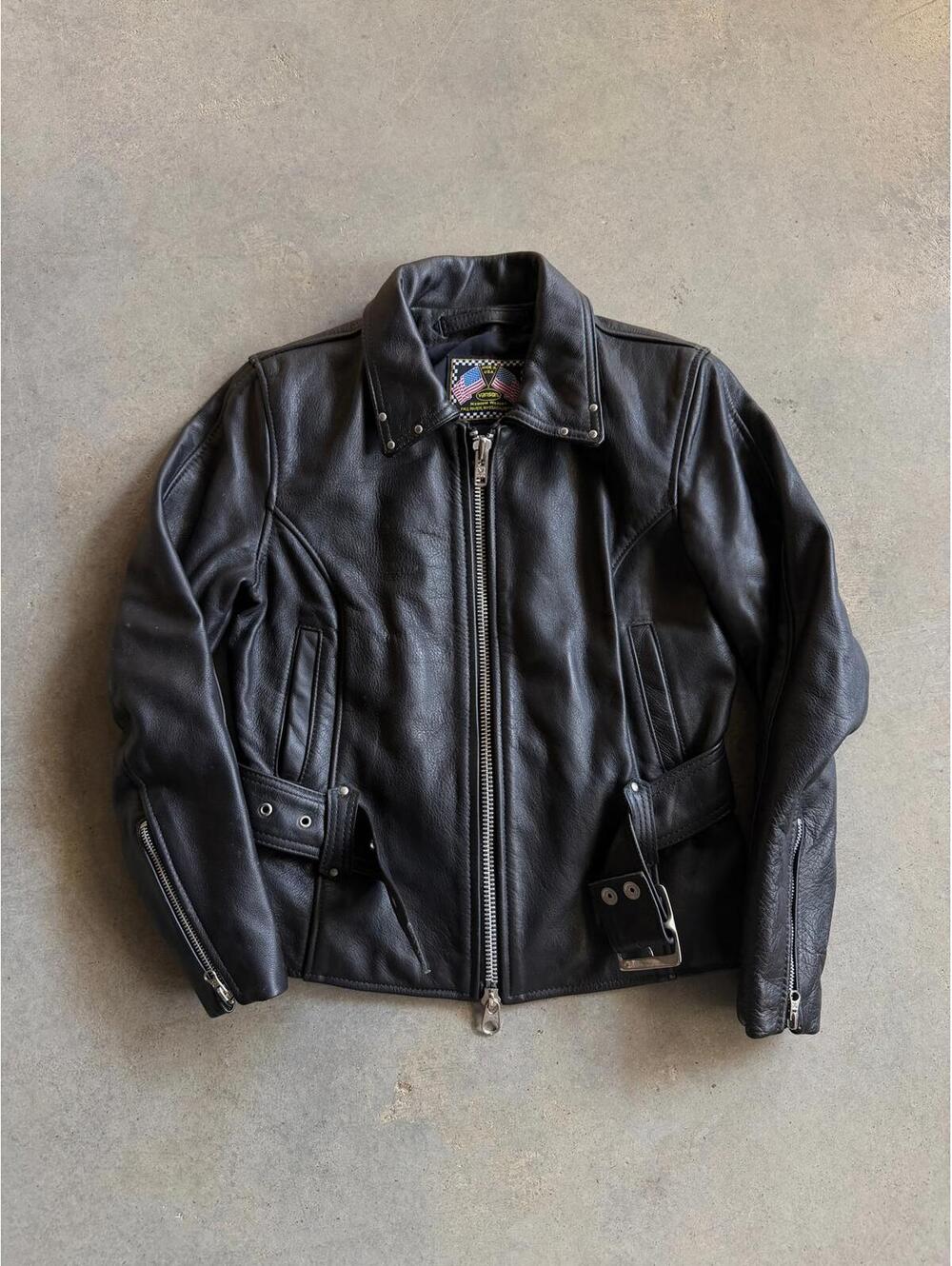 Vanson Medium Weight Women's Black Leather Jacket Sz M